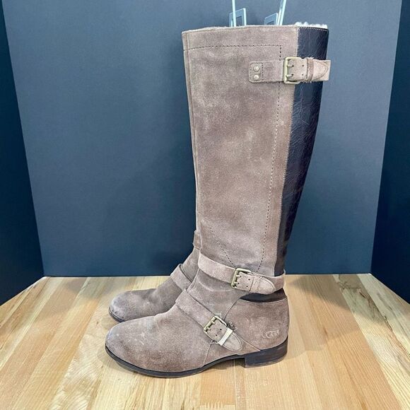 UGG Cydnee Suede and Leather Tall Boots. Size 7 - Picture 3 of 10